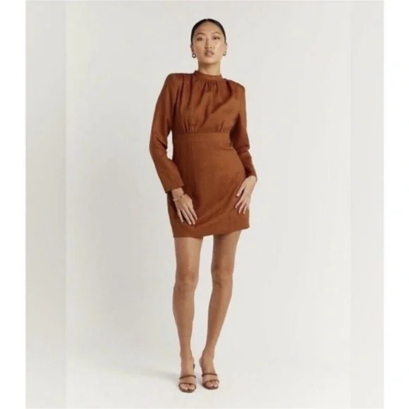 DISSH | Dresses | Dissh Linen Woods Mini Dress In Chocolate Brown | Poshmark